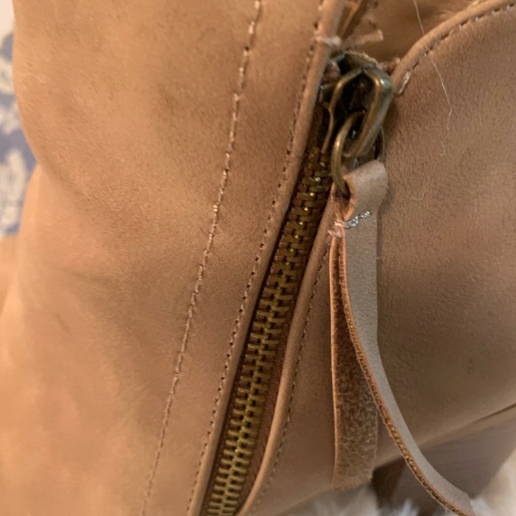 Elegant Beige Ankle Booties with Block Heel - Picture 7 of 8